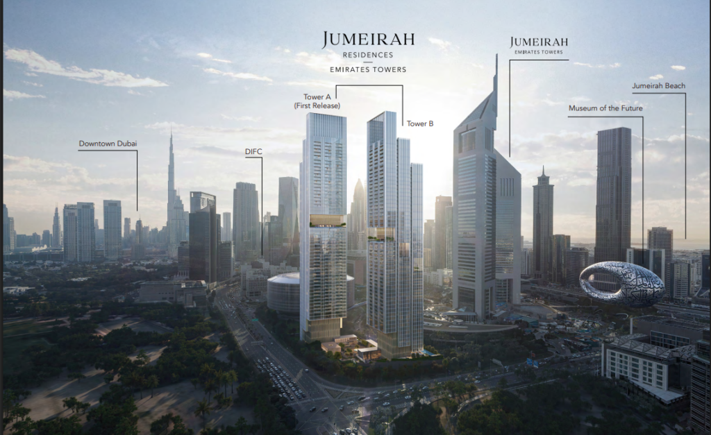 Jumeirah Residences Emirates Towers location