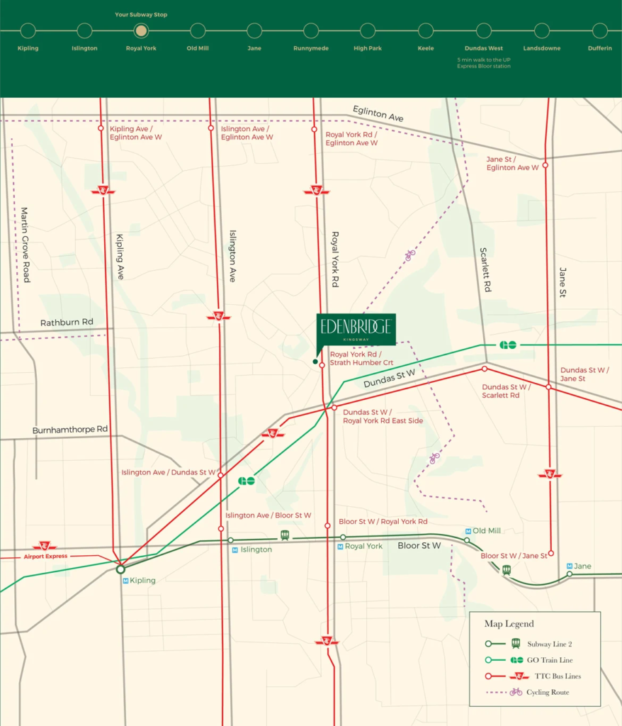 Edenbridge  Kingsway Condos Map
