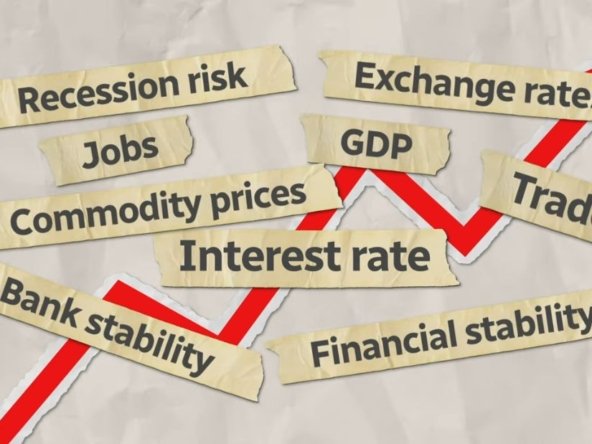 Canadian politicians and economic symbols highlighting policy influence on the economy