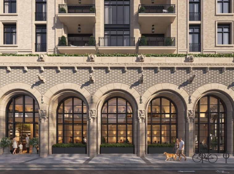 Front view of 1 Marlborough luxury condos in Midtown Toronto