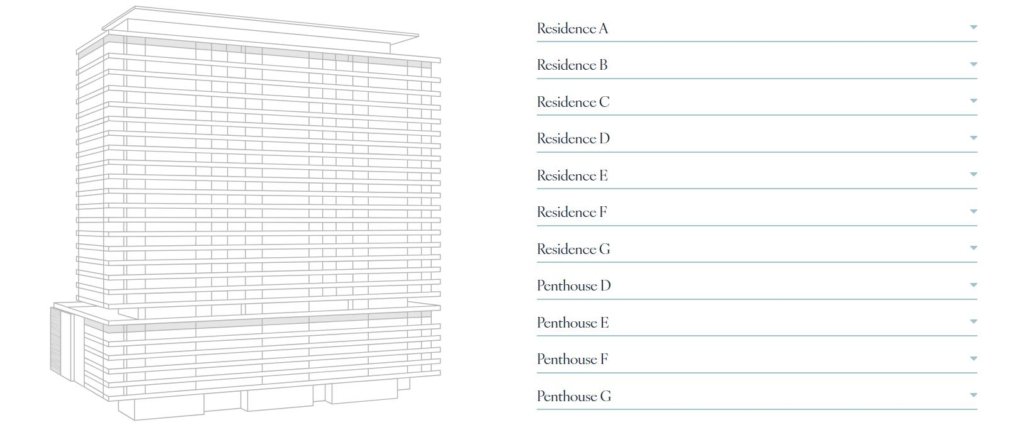 The Berkeley Palm Beach floor plan showcasing spacious luxury condominium layout with 3 and 4 bedroom residence design